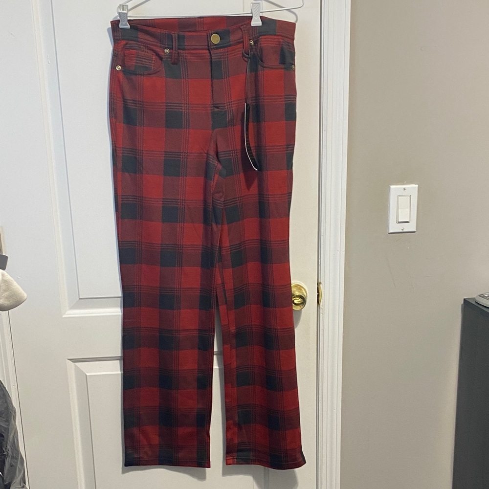 Red and Black Plaid Pants